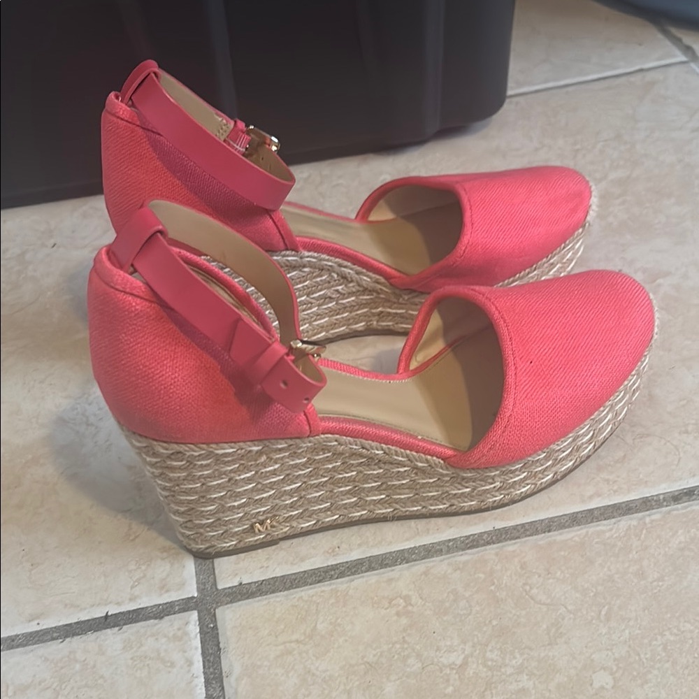 Michael Kors Pink Wedge Espadrilles